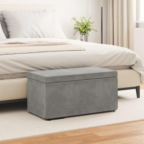 Стук Светлосиво 81 x 41 x 40 cm Кадифе и инженерна дървесина