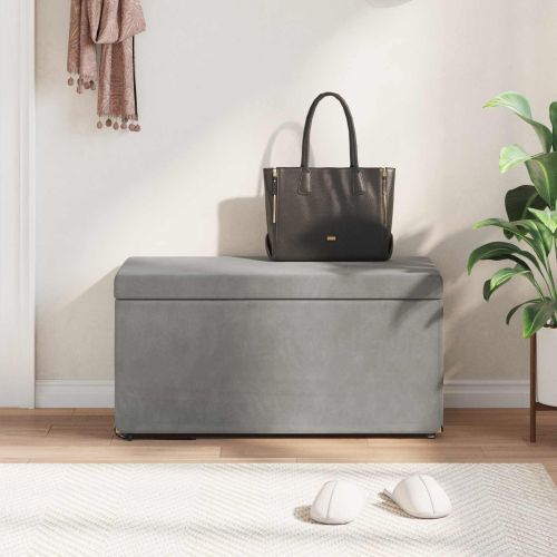 Стук Светлосиво 81 x 41 x 40 cm Кадифе и инженерна дървесина