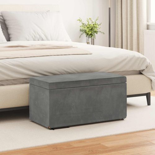 Стук Тъмен сив 81 x 41 x 40 cm Кадифе и инженерна дървесина