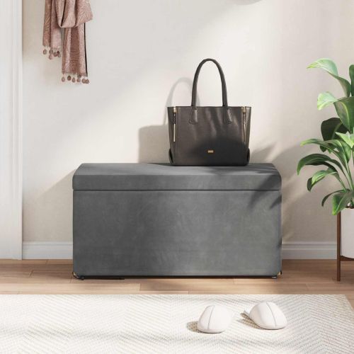 Стук Тъмен сив 81 x 41 x 40 cm Кадифе и инженерна дървесина