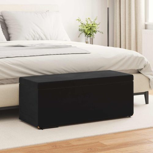 Стук Черно 101 x 41 x 40 см Кадифе и инженерна дървесина