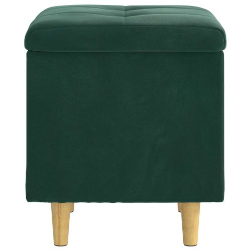 Табуретка с място за съхранение Тъмен зелен Кадифе