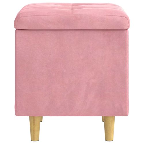 Табуретка с място за съхранение Розово 40 x 40 x 45 cm Кадифе