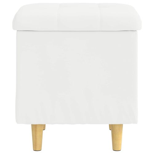 Табуретка с място за съхранение Бял 40 x 40 x 45 cm Изкуствена