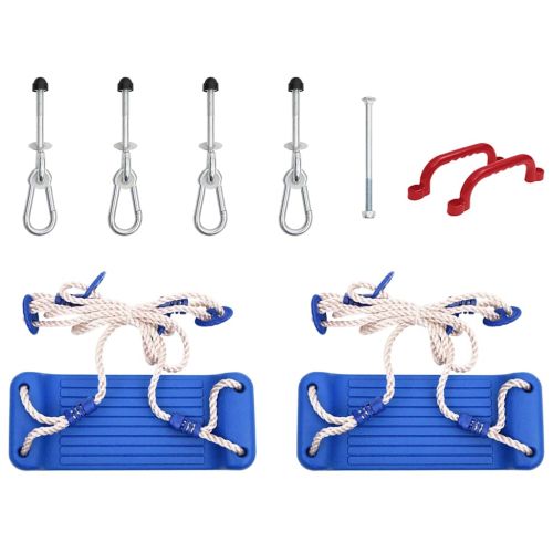 Детски люлки с въжета, 2 бр, сини, 37x15 см, полиетилен