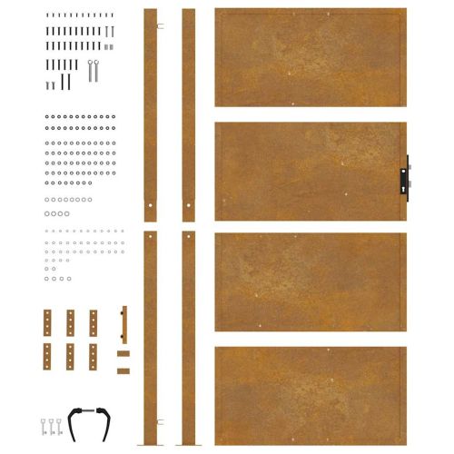 Градинска порта 100x200 см, кортенова стомана