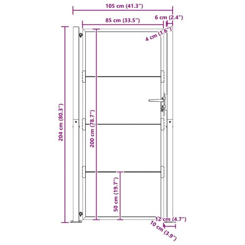 Градинска порта 100x200 см, кортенова стомана
