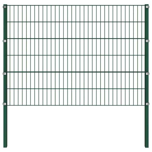 Ограден панел с железни стълбове 1040x120 см, зелен