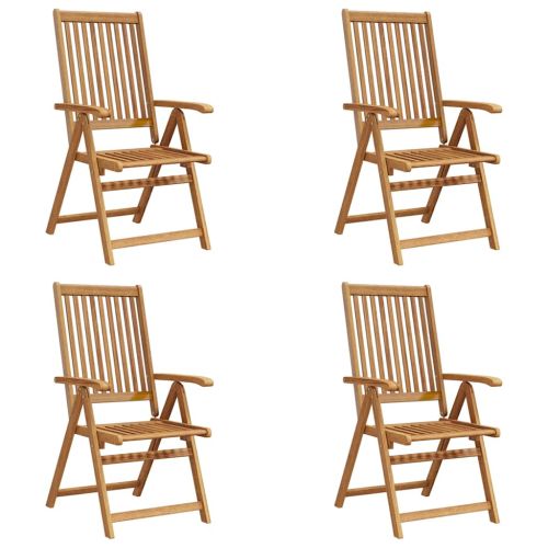 Сгъваеми градински столове, 4 бр, акация масив