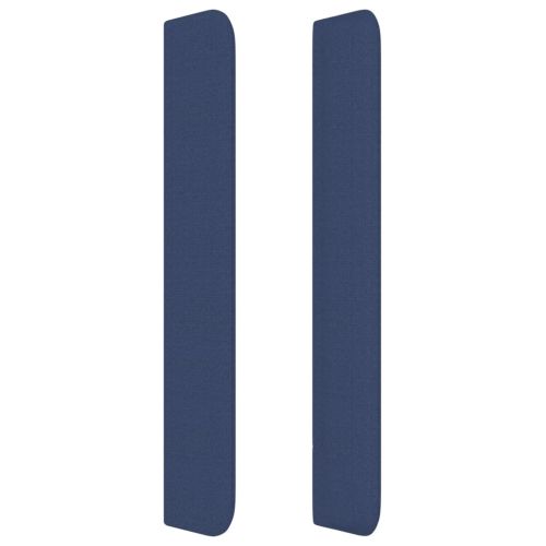 Горна табла за легло с уши, синя, 93x16x118/128 см, плат