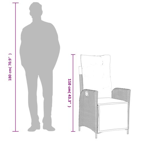 Градински комплект с възглавници, 9 части, бежов полиратан