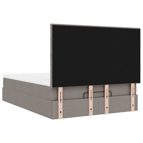 Османска легло с матрак, таупе, 140x190 см, плат