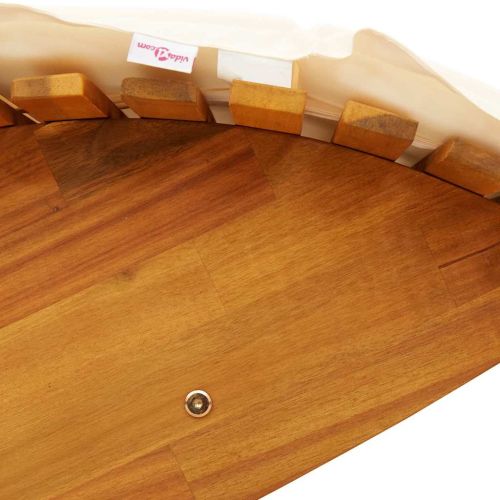 Шезлонг с възглавница 2 pcs Кафяво Солидно акациево дърво