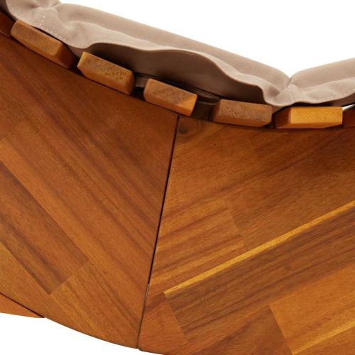 Шезлонг с възглавница 2 pcs Кафяво Солидно акациево дърво