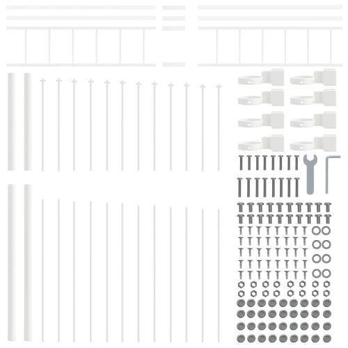 Градска ограда 5 pcs Бяло 170 x 225 см