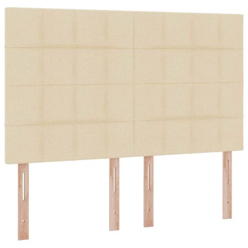 Легло с място за съхранение и LED Кремав 140 x 190 cm Полиестер