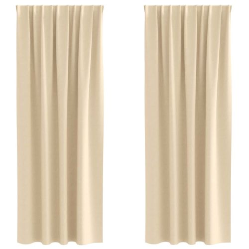 Завеси за затъмняване с пръстени 2 pcs Крем 225 x 140 см