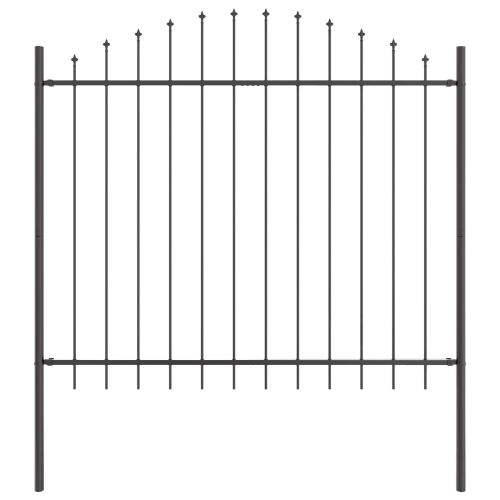 Градска ограда 7 pcs Сив 170 x 190 см Прахово боядисана стомана