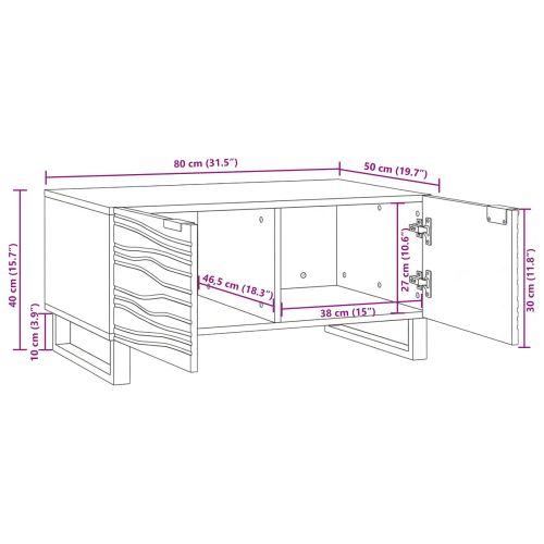 Масичка за кафе Кафяв и черен 80 x 50 x 40 cm