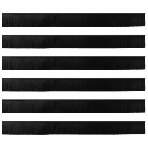 Самозалепващи се четки за уплътняване на врати 6 pcs Черно