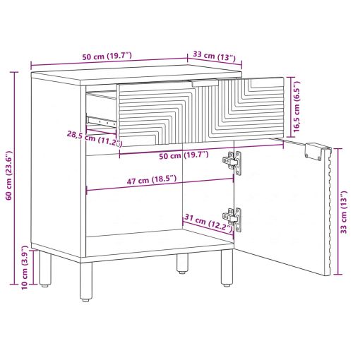 Нощен шкаф Кафяво 50 x 33 x 60 см Масивна акациева дървесина