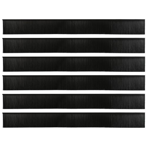 Самозалепващи се четки за уплътняване на врати 6 pcs Черно