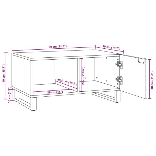 Масичка за кафе Кафяв и черен 80 x 50 x 40 cm