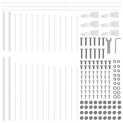 Градска ограда 7 pcs Бяло 170 x 215 см