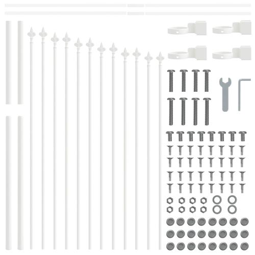 Градска ограда 7 pcs Бяло 170 x 140 см