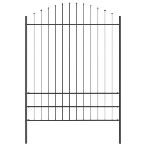 Градска ограда 7 pcs Сив 170 x 225 см Прахово боядисана стомана