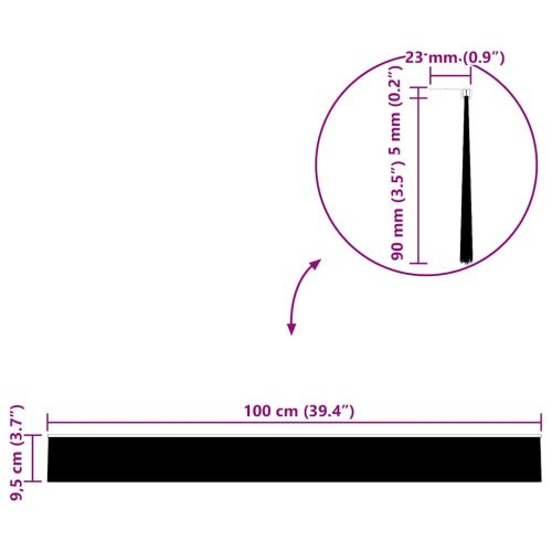 Самозалепващи се четки за уплътняване на врати 6 pcs Черно