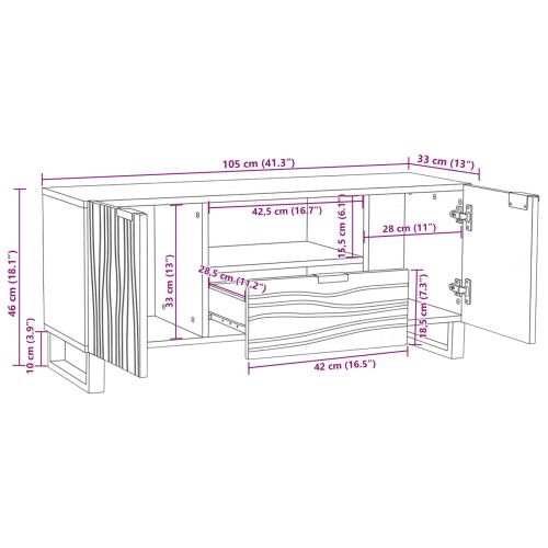 ТВ Единици с чекмедже Орех 105 x 33 x 46 см Инженерно дърво