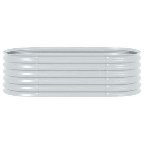 Градинска висока леха 160x80x44 см поцинкована стомана сребро