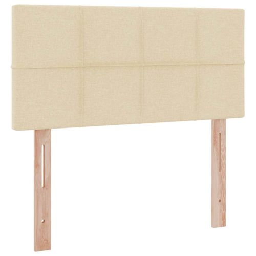 Легло с място за съхранение и LED Кремав 90 x 190 cm текстил