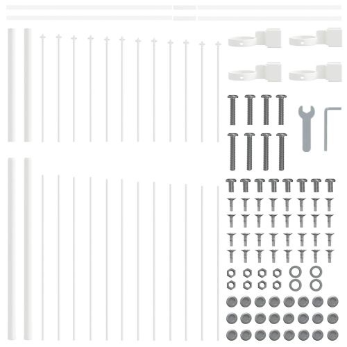 Градска ограда 4 pcs Бяло 170 x 165 см
