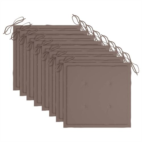 Градински столове с възглавници, 8 бр, акация масив