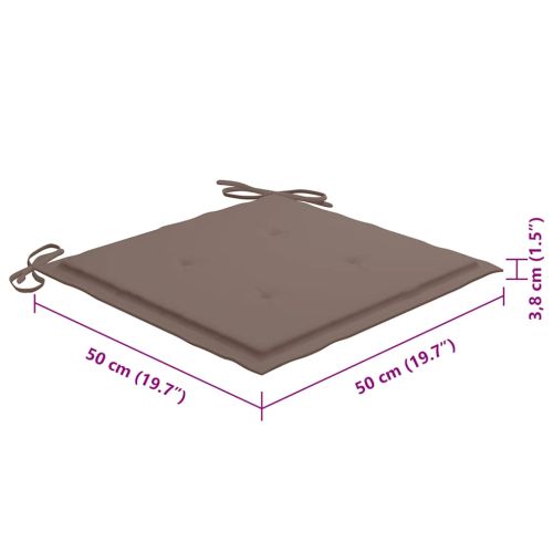 Градински столове с възглавници, 8 бр, акация масив