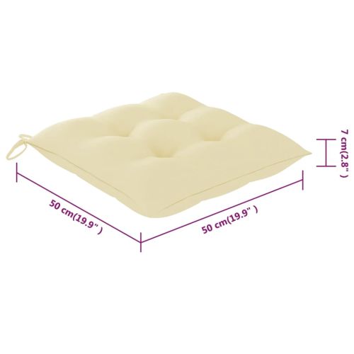 Градински столове с възглавници, 8 бр, акация масив