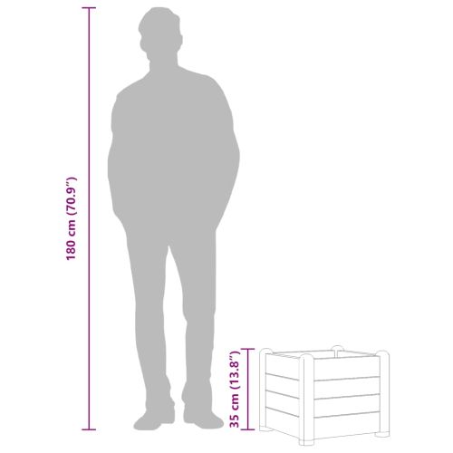 Градинска висока леха, PP, бяла, 43x43x35 см