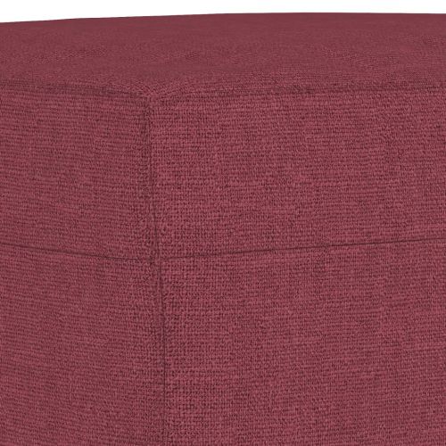 Комплект дивани от 4 части с възглавници, виненочервен, плат