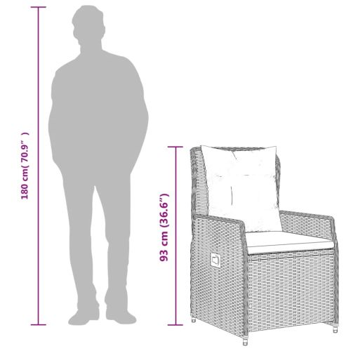 Градински комплект с възглавници, 9 части, бежов полиратан