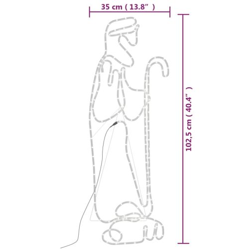 Коледна фигура Пастир и агне със 168 светодиода, 102,5x35 см