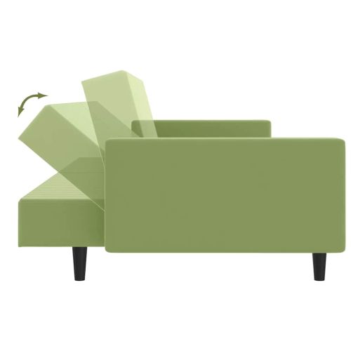 2-местно разтегателно канапе, светлозелено, кадифе