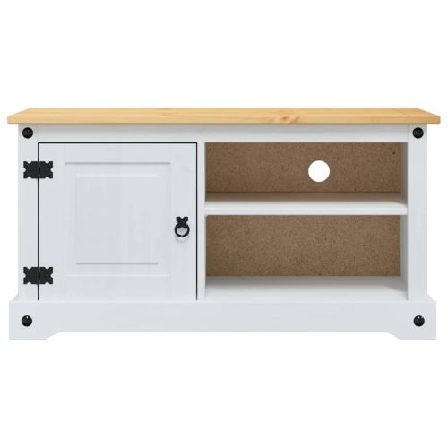 ТВ шкаф Corona Бяло 100 x 40 x 52 см Солидно борово дърво