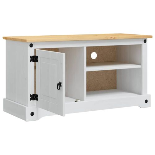 ТВ шкаф Corona Бяло 100 x 40 x 52 см Солидно борово дърво