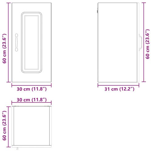 Кухненски шкаф със съхранение Kalmar Черния дъб 30 x 31 x 60 см