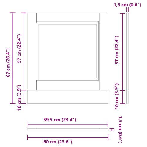 Кухненски шкаф Черния дъб 60 x 1,5 x 67 см Инженерно дърво