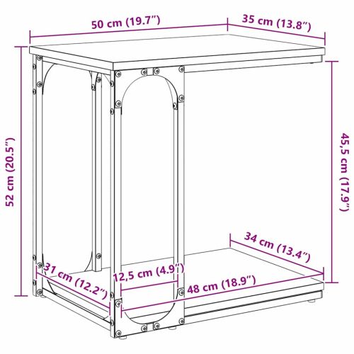Странична маса Старо дърво 50 x 35 x 52 cm Инженерно дърво