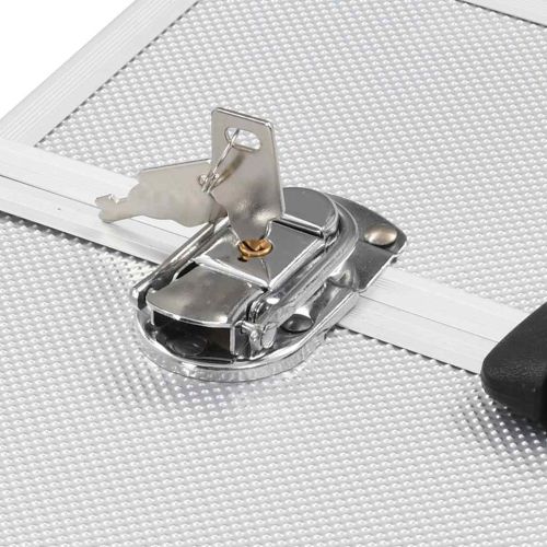 Куфар за гримове, 38x23x34 см, сребрист, алуминий