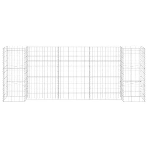 Габион плантер Н-образен, стоманена тел, 260x40x100 cм